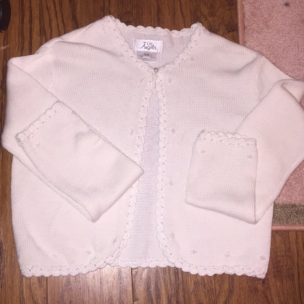 Juniors white shoulder sweater